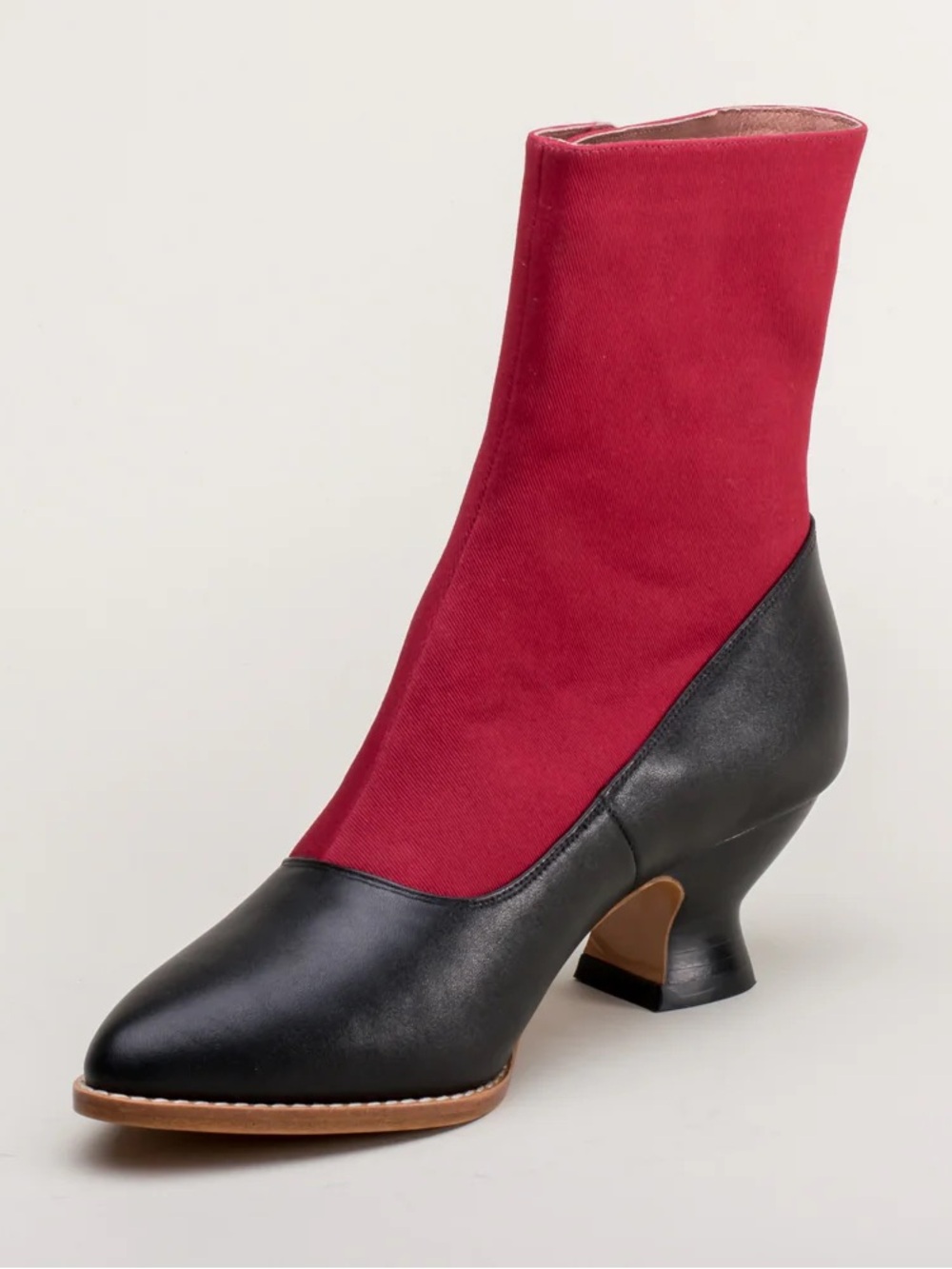 American Duchess Manhattan Victorian Cloth-Top Button Boots (Red/Black) size 6.5 - Picture 5 of 7
